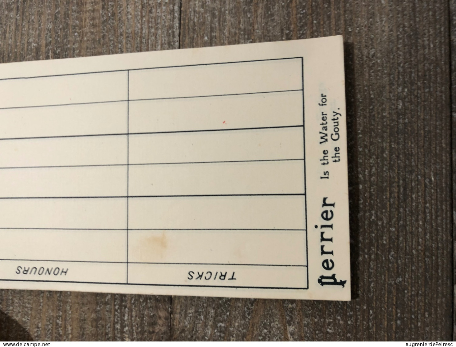 Publicité Perrier Sur Un Carnet De Score De Bridge Illustré Par Hassall Vers 1900 - Perrier