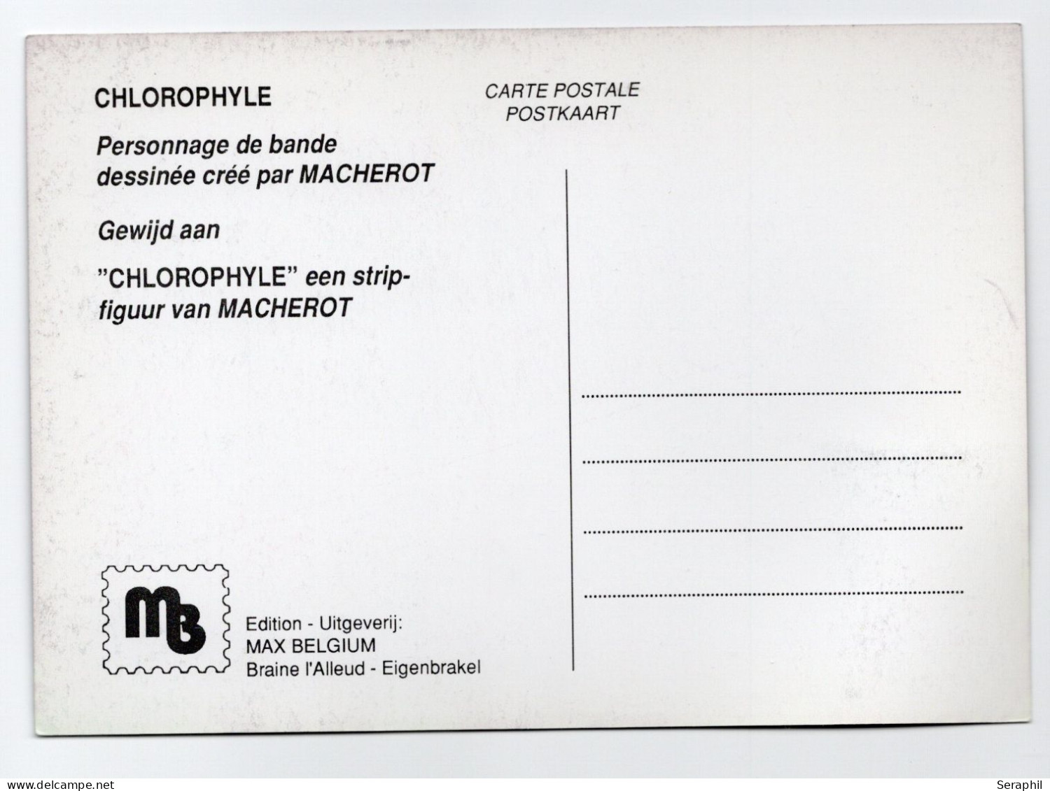 Carte Maximum B. D. Chlorophylle  - Oblit.: Bruxelles (Collège St Pierre- Jette) - Timbre N° 2663 - 1996 - 1991-2000