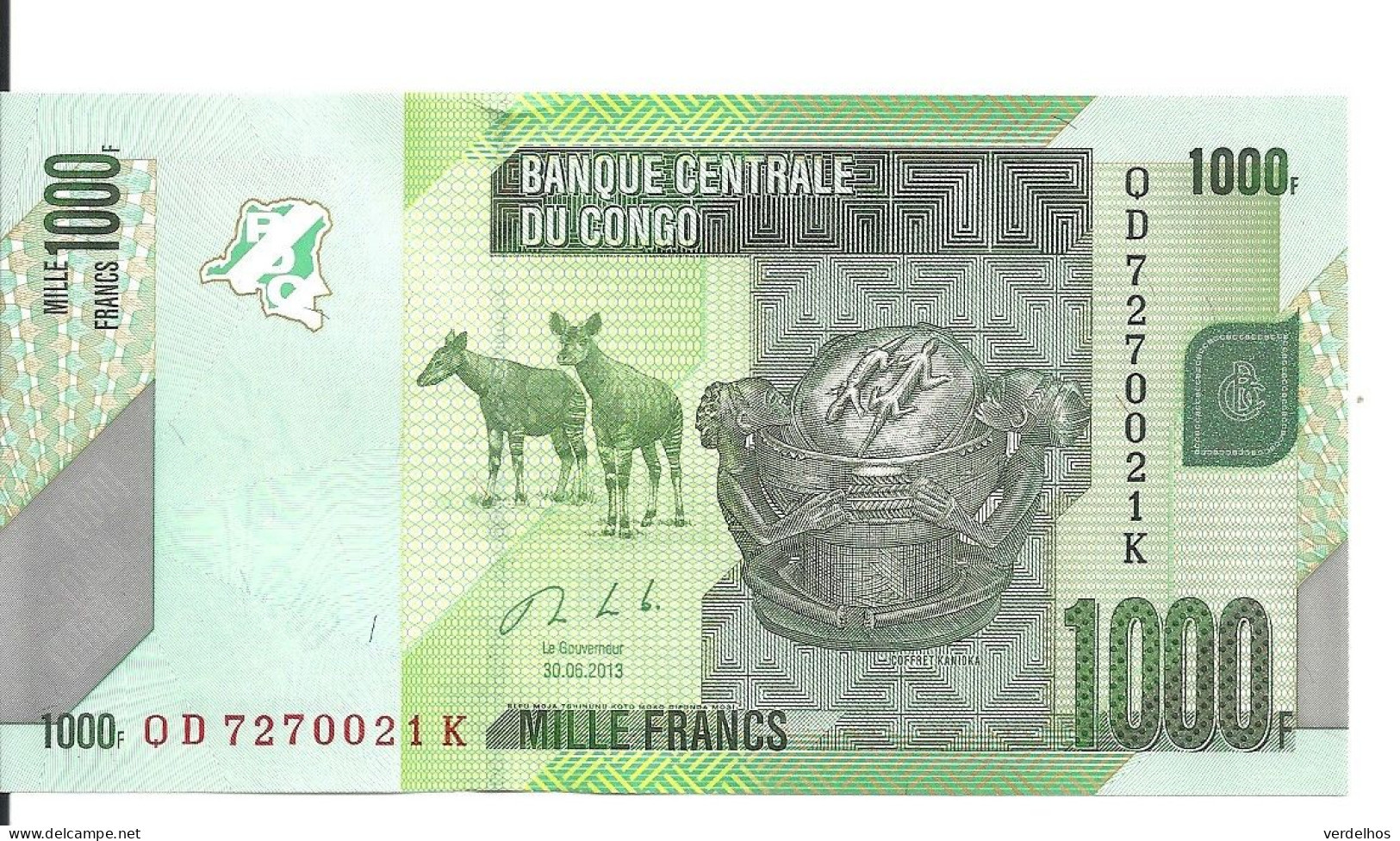 CONGO 1000 FRANCS 2013 UNC P 101 B - Ohne Zuordnung