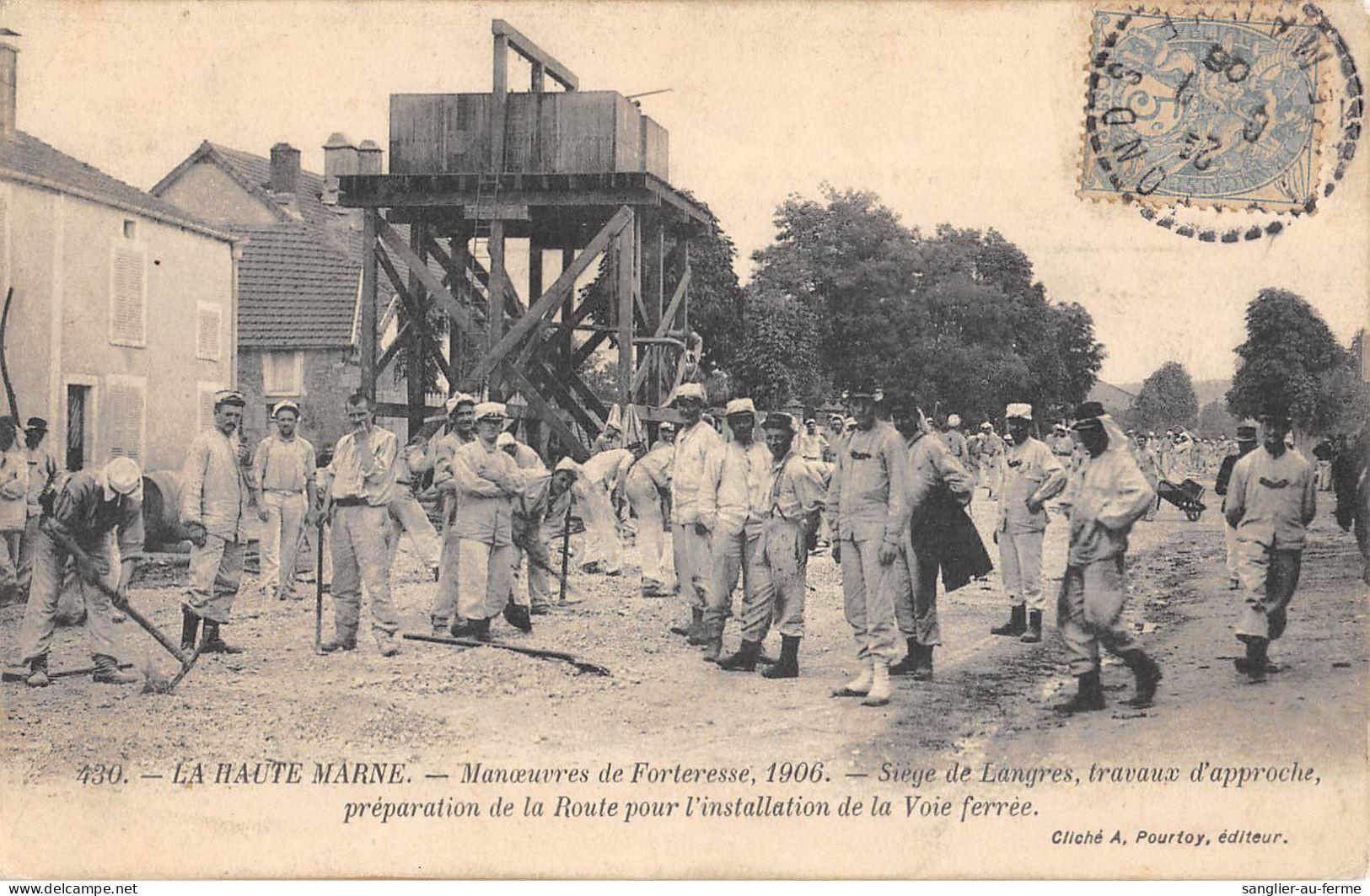 CPA 52 LA HAUTE MARNE / MANOEUVRES DE FORTERESSE 1906 / SIEGE DE LANGRES / INSTALLATION VOIE FERREE - Autres & Non Classés