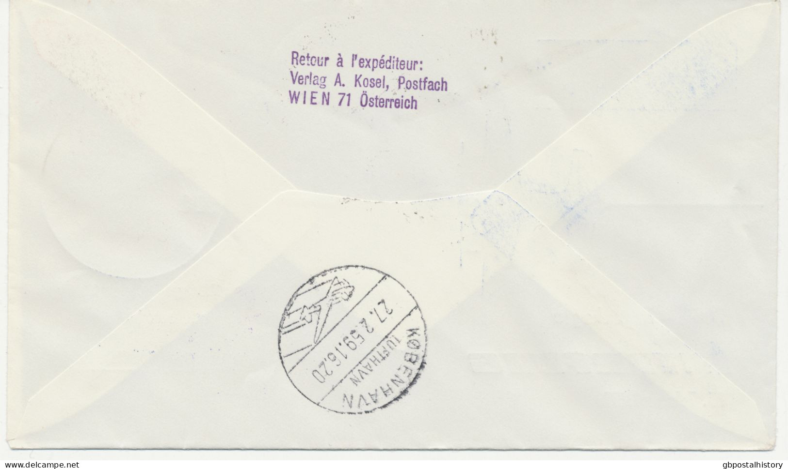 DDR 27.2.1959, Leipziger Frühjahrs-Messe INTERFLUG Messe-Erstflug „BERLIN – KOPENHAGEN“ (HLIII/1) - Airmail