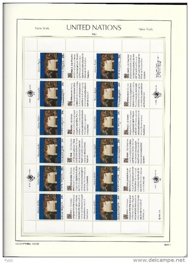 1989 MNH UNO New York,  Human Rights, 2 Sheets, Postfris** - Hojas Y Bloques