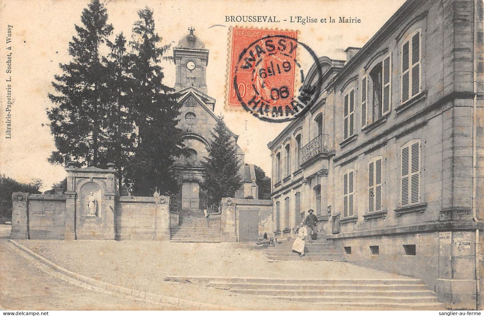 CPA 52 BROUSSEVAL / EGLISE / MAIRIE - Other & Unclassified