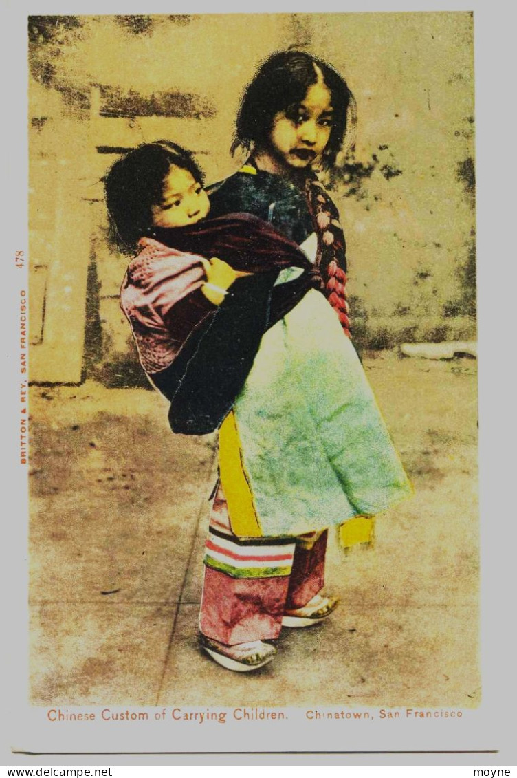 11005 -  U S A  -    Chinese Custom Of Carrying Children    , Chinatown  , San Francisco  En  1904 - San Francisco