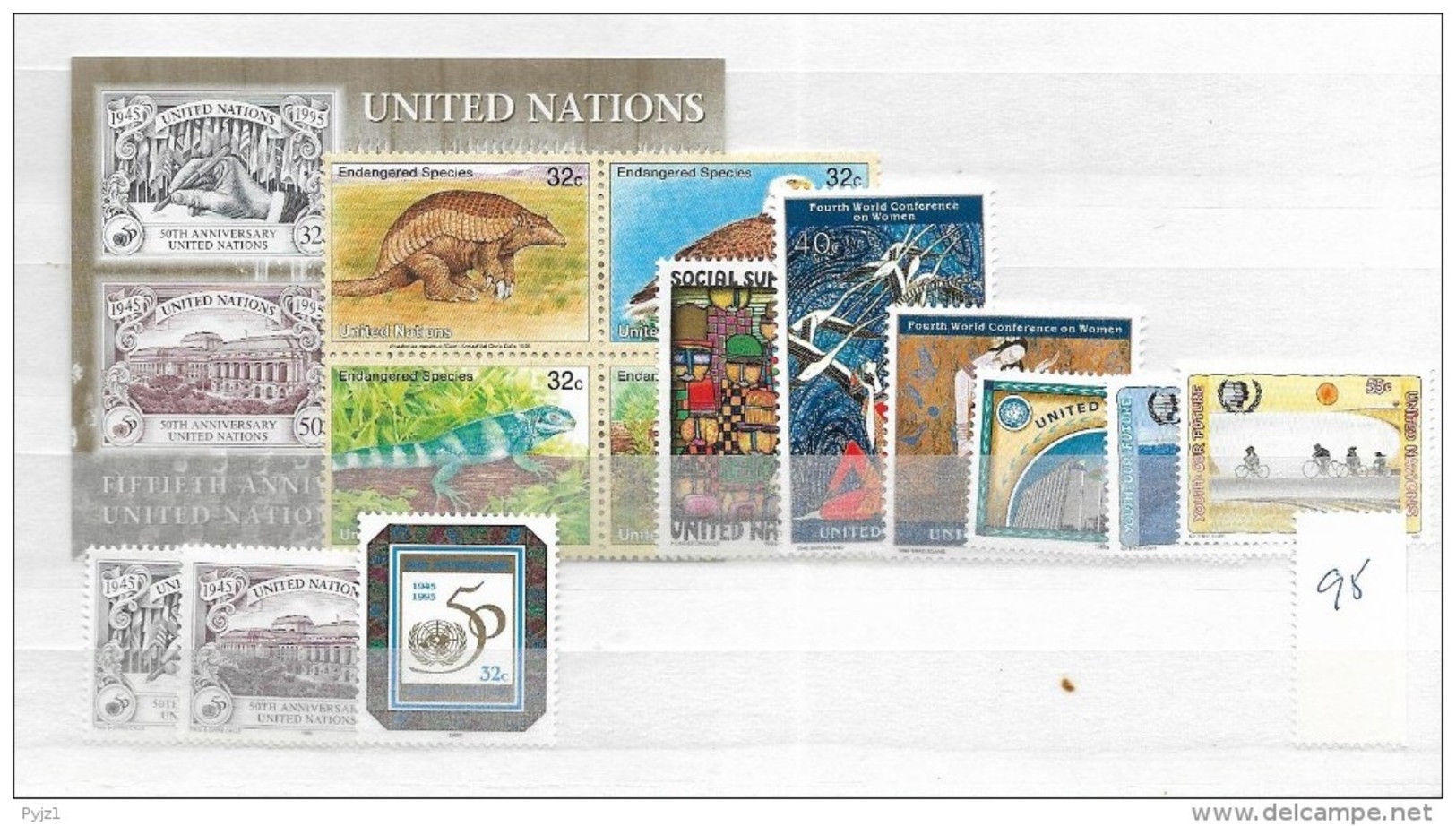 1995 MNH UNO New York, Year Collection, Postfris** - Neufs