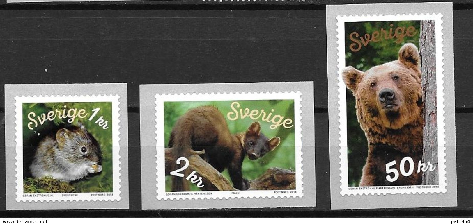 Suède 2018 Série Neuve Animaux: Souris, Ours - Unused Stamps