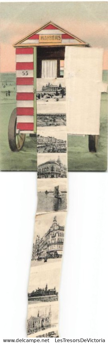 Carte Système - Maebers - Cabine De Plage- Carte Postale Ancienne - Cartoline Con Meccanismi