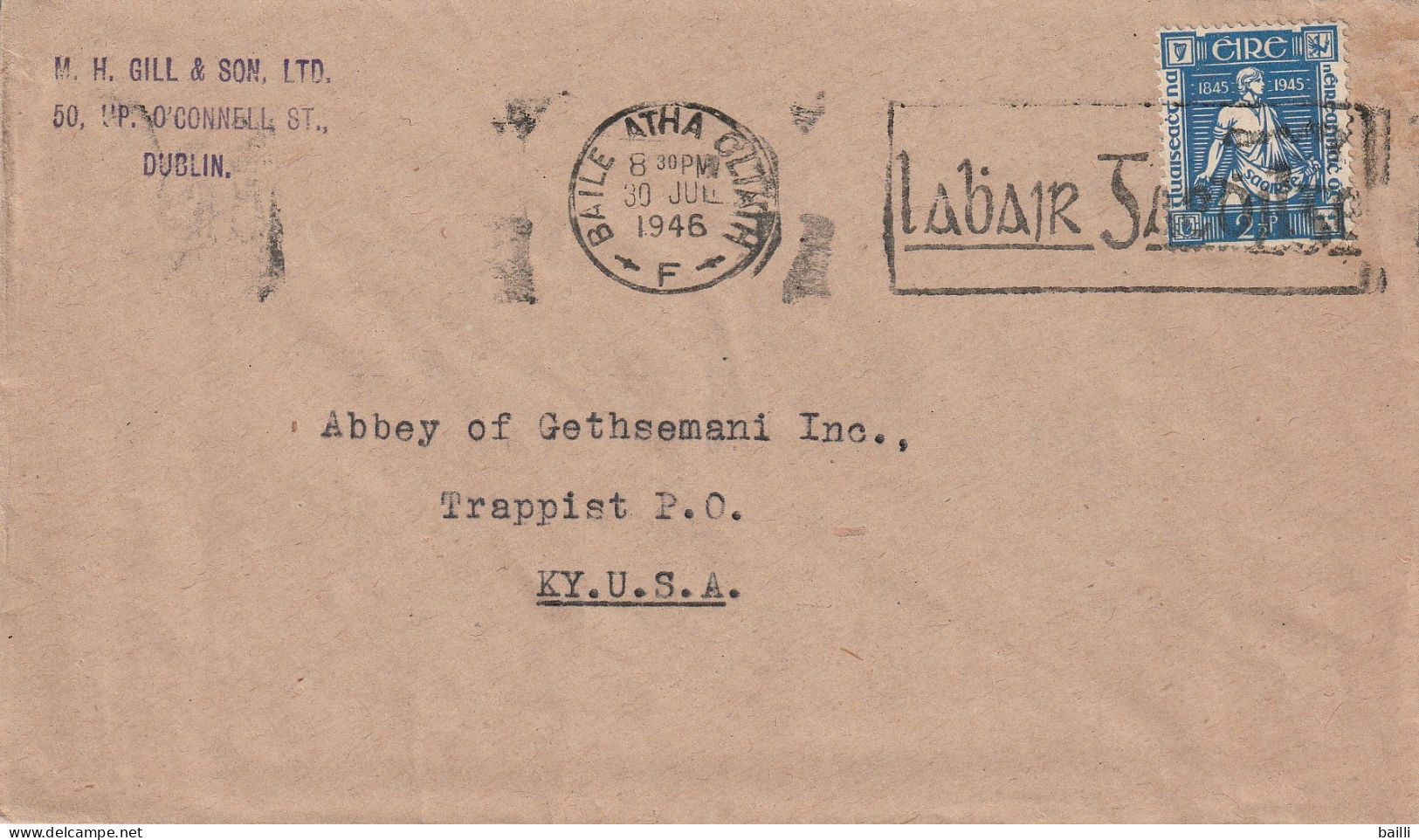 Irlande Lettre 1946 - Cartas & Documentos