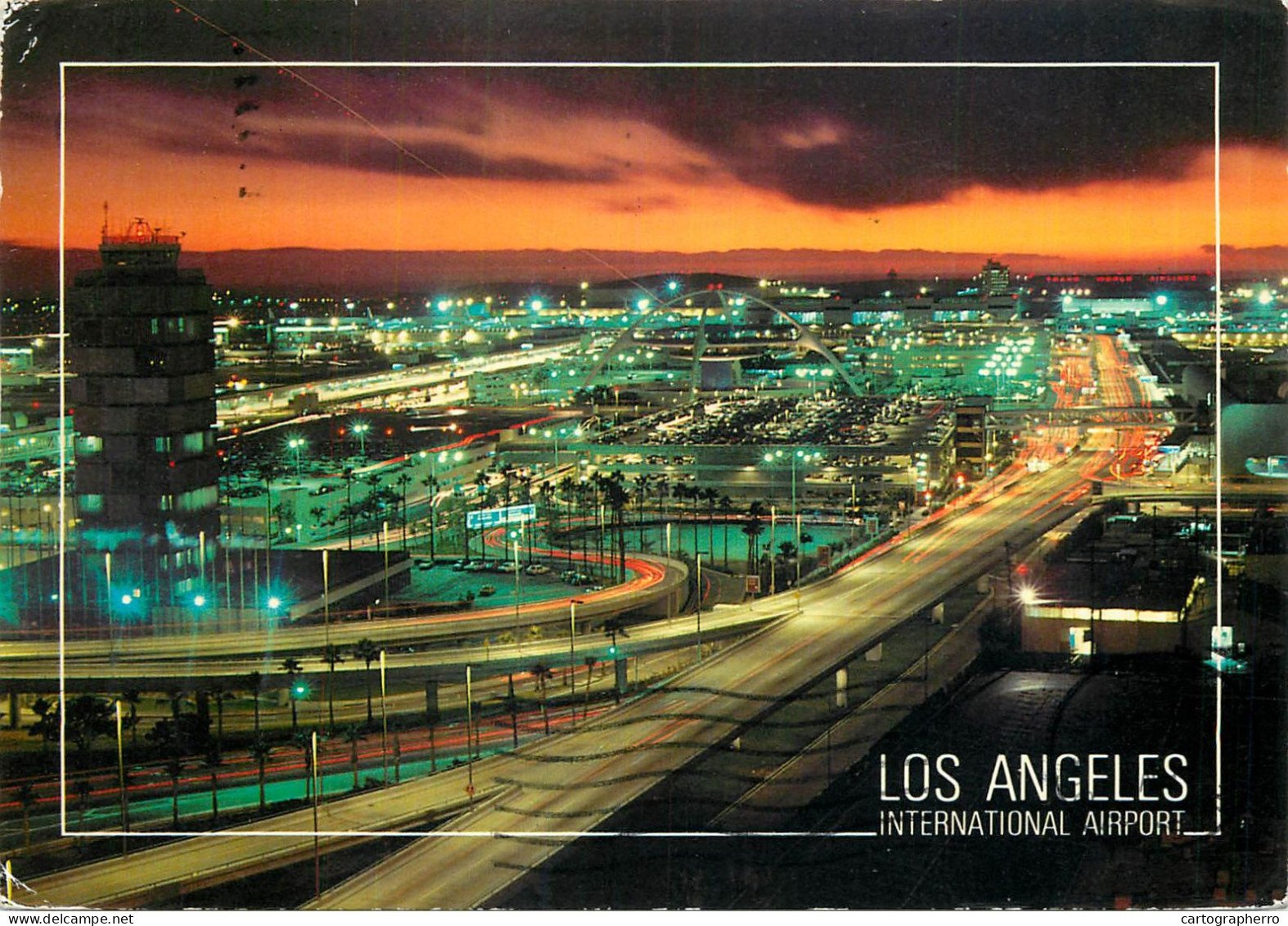 USA Los Angeles CA International Airport Night View Panorama - Los Angeles