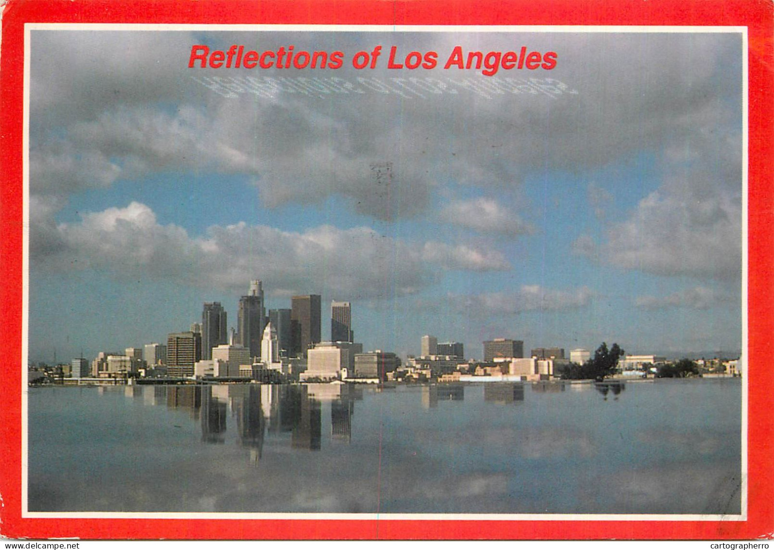 USA Los Angeles CA Skyline Waterfront Reflections In The River - Los Angeles