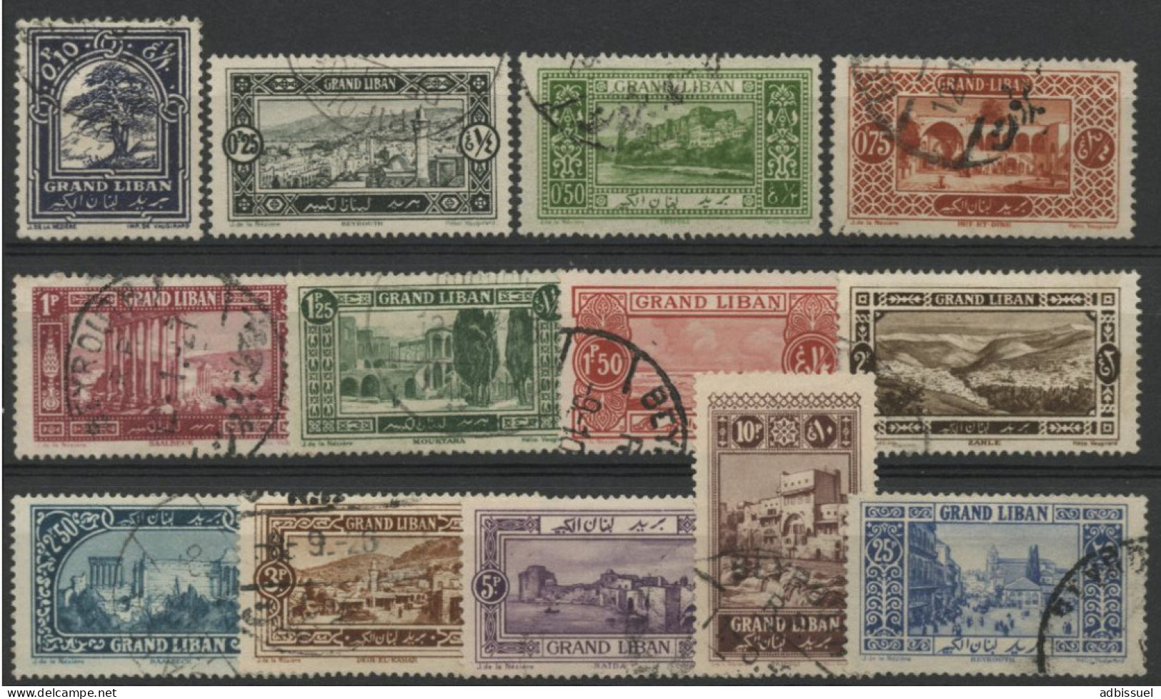 GRAND LIBAN N° 50 à 62 COTE 33 € Oblitérés. Série Complète - Used Stamps