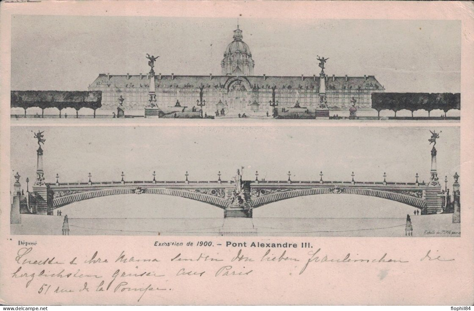 PARIS 70 - SAGE 5cx2 - DESTINATION - STUTTGART - ALLEMAGNE - LE 10-6-1899 - VUE PONT ALEXANDRE III. - 1877-1920: Semi Modern Period