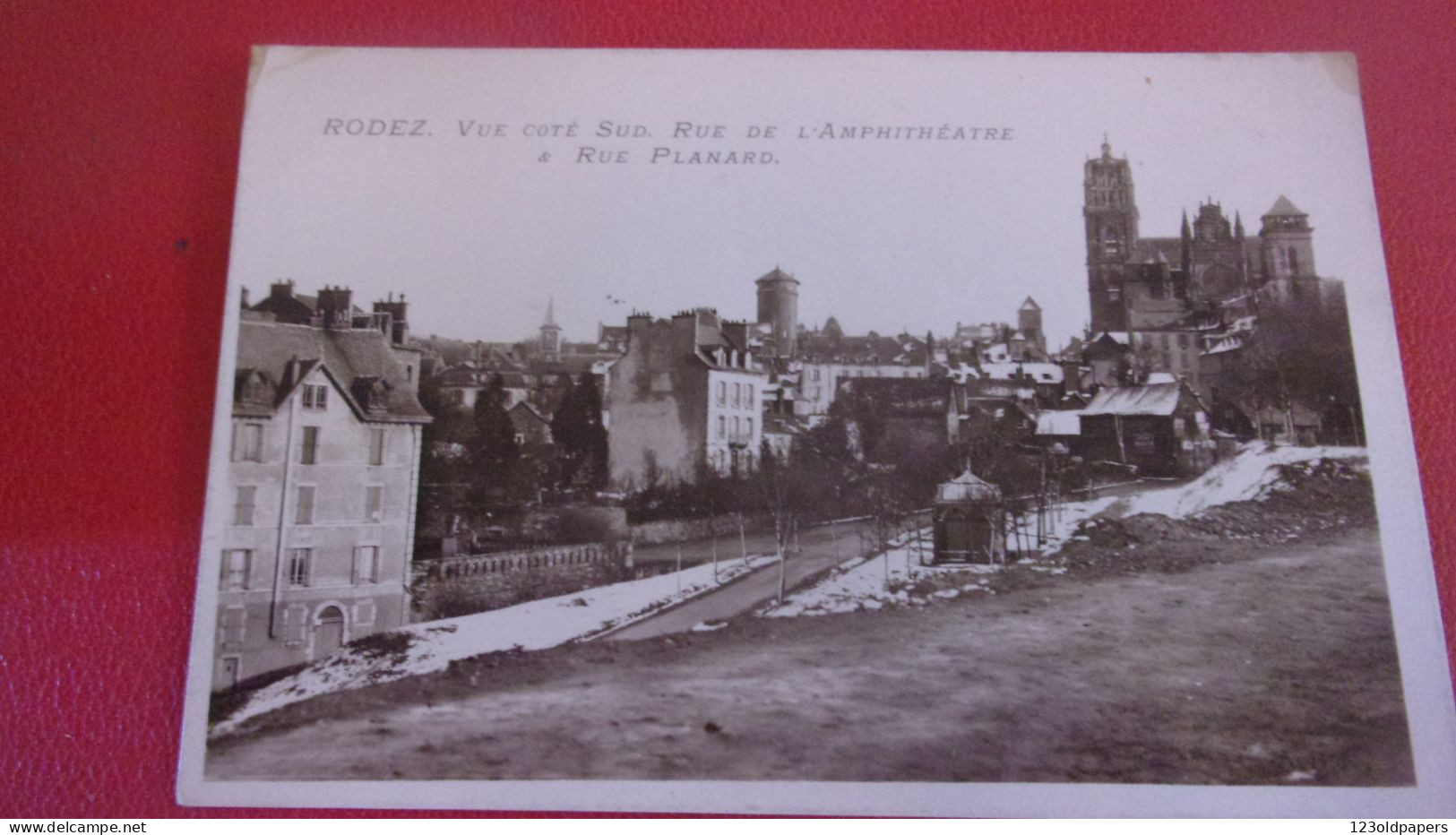 12 RODEZ CARTE PHOTO VUE COTE SUD RUE DE L AMPHITHEATRE RUE PLANARD DESIRE MALZAC - Rodez