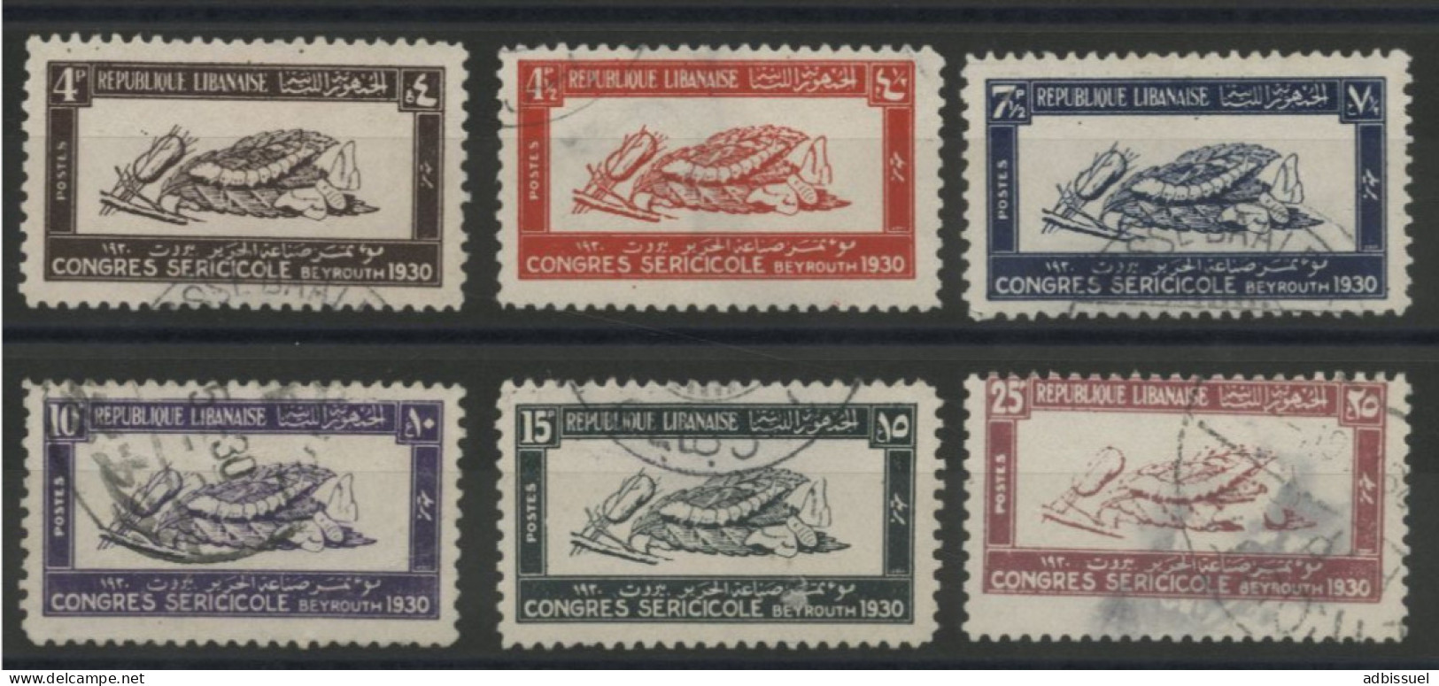 GRAND LIBAN N° 122 à 127 COTE 104 € Oblitérés, Congrès Séricicole De Beyrouth - Used Stamps