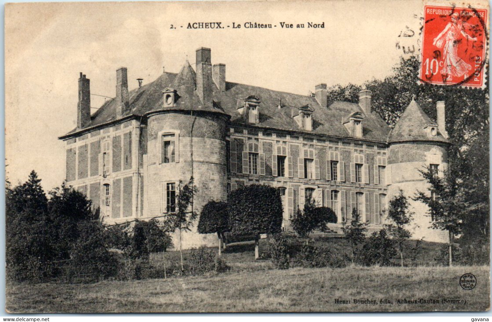 80 ACHEUX - Le Chateau - Vue Au Nord - Acheux En Amienois