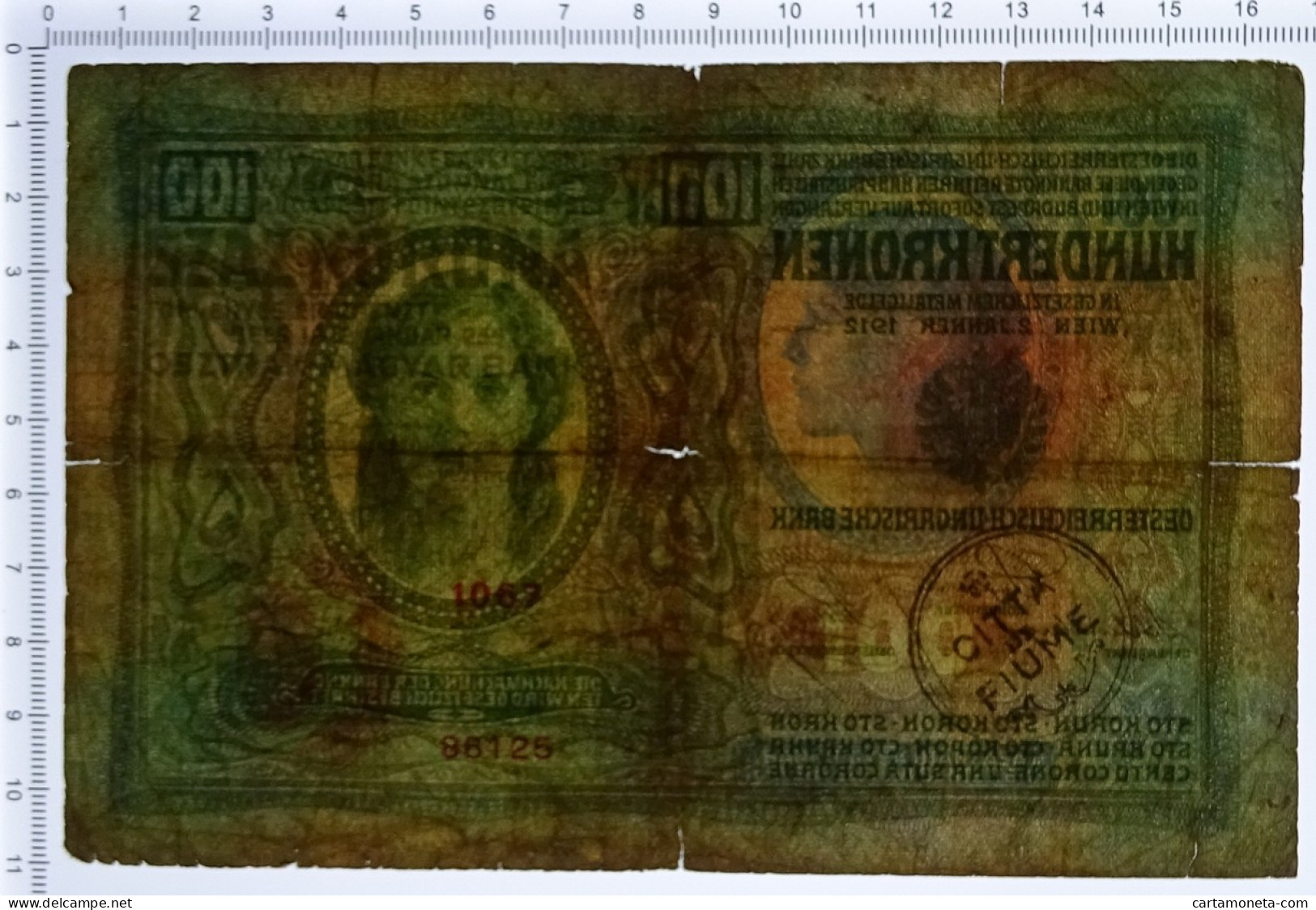 100 CORONE OCCUPAZIONE DANNUNZIANA FIUME SOVRASTAMPA II III TIPO 1912 MB/BB - Other & Unclassified