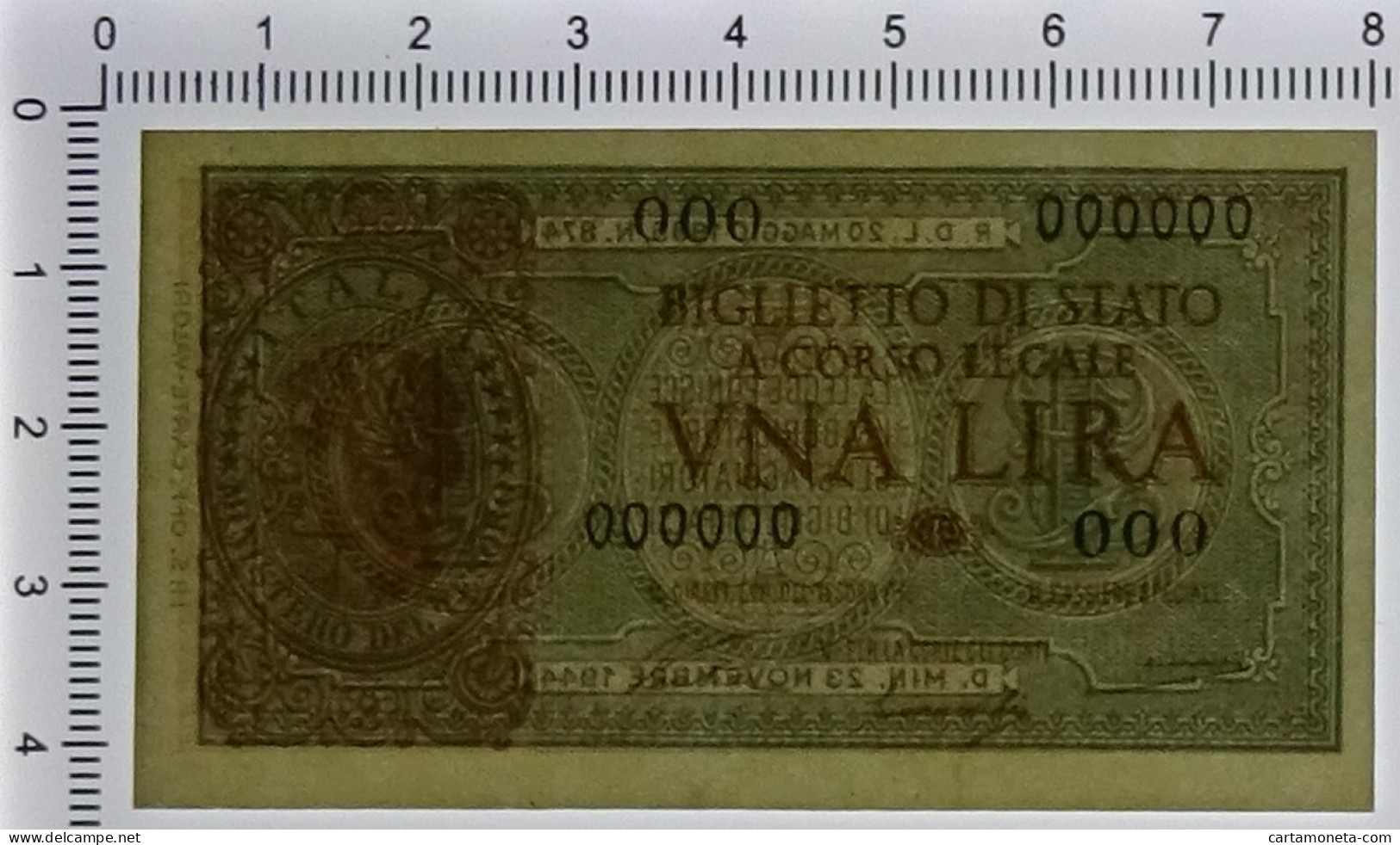 1 LIRA CAMPIONE BIGLIETTO DI STATO LUOGOTENENZA UMBERTO VENTURA 23/11/1944 SUP+ - Regno D'Italia – Autres