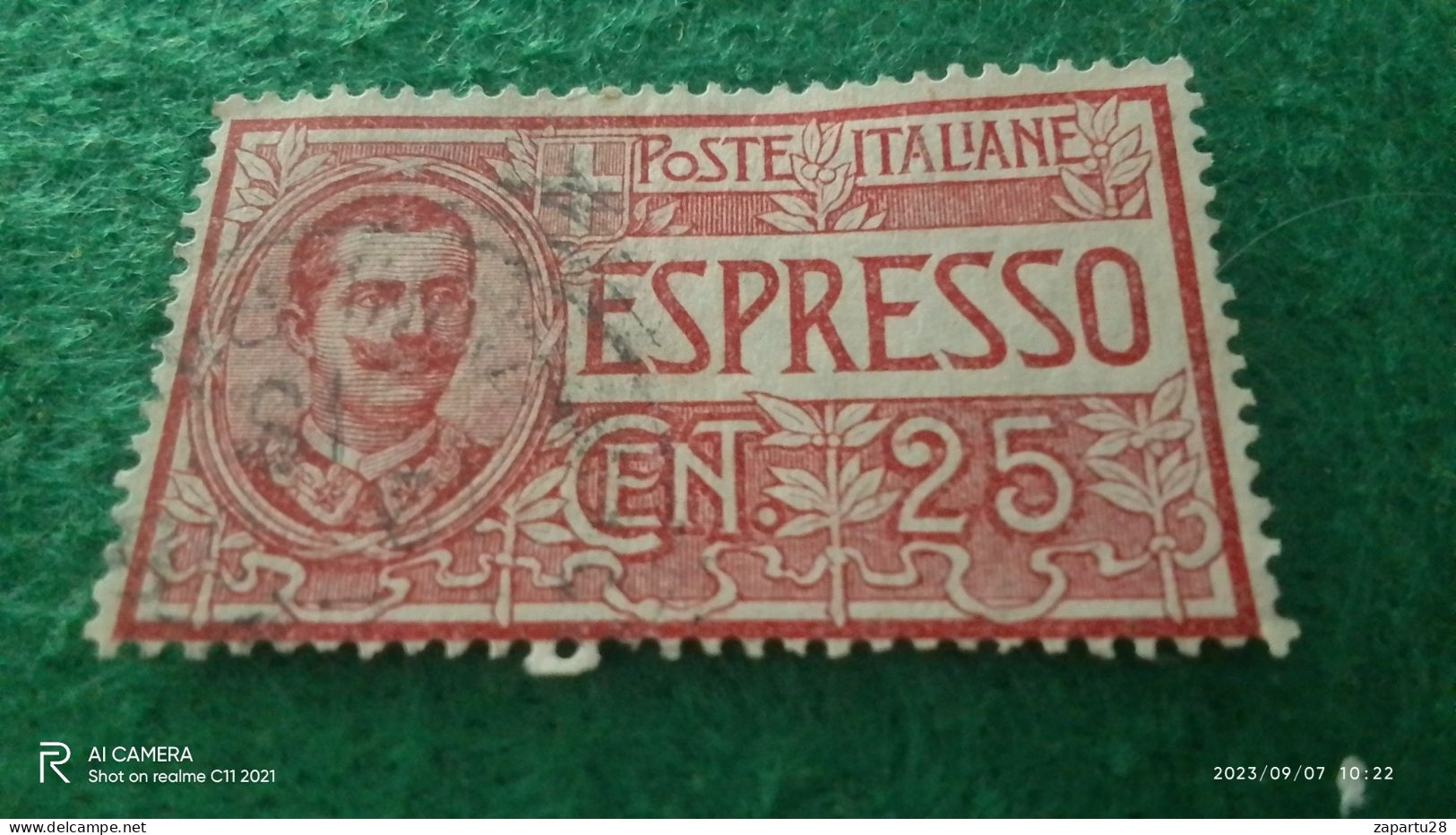 ıTALYA-1944-1946    25 CENT     USED - Poste Aérienne