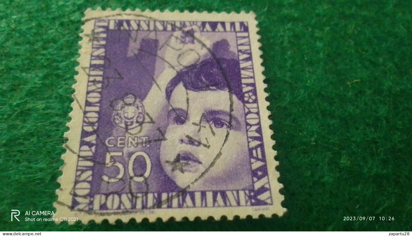 ıTALYA-1944-1946    50 CENT    USED - Poste Aérienne