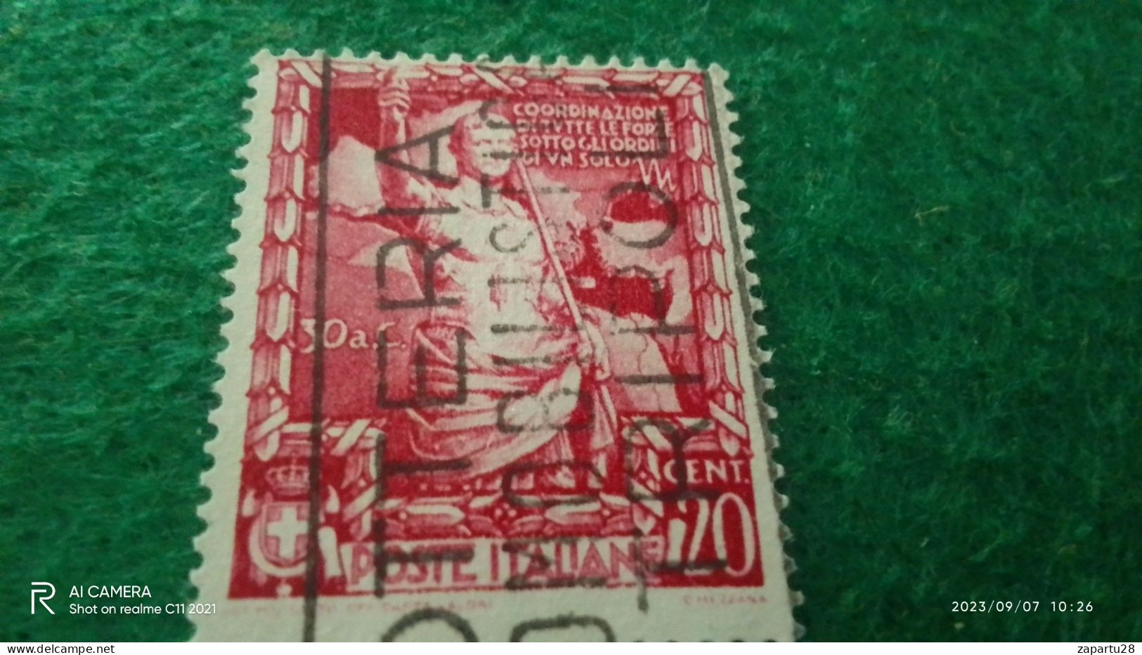 ıTALYA-1944-1946    20 CENT    USED - Luftpost