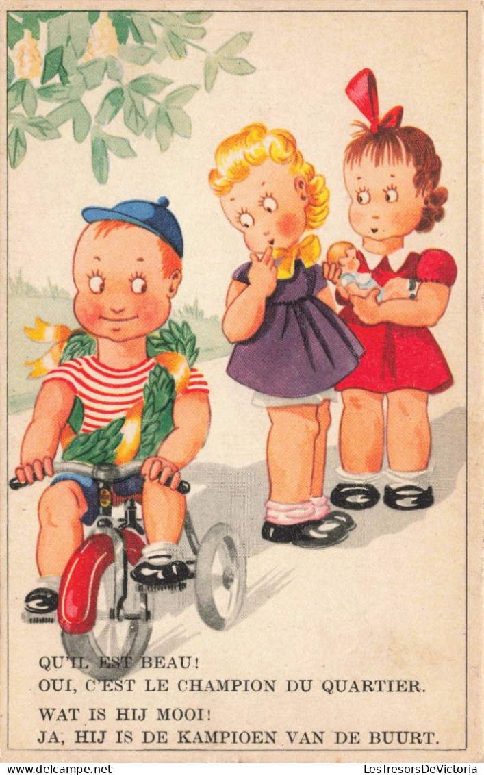 FANTAISIE - Bébés - Qu'il Est Beau ! Oui C'est Le Champion Du Quartier - Carte Postale Ancienne - Babies