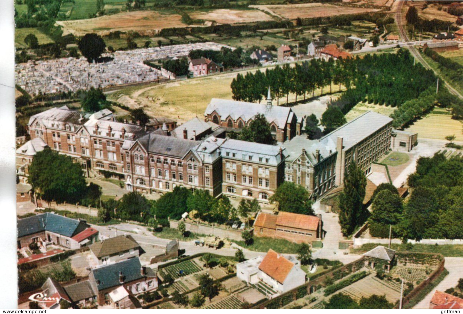 SOLESMES VUE AERIENNE LE SEMINAIRE CPSM 10X15 TBE - Solesmes