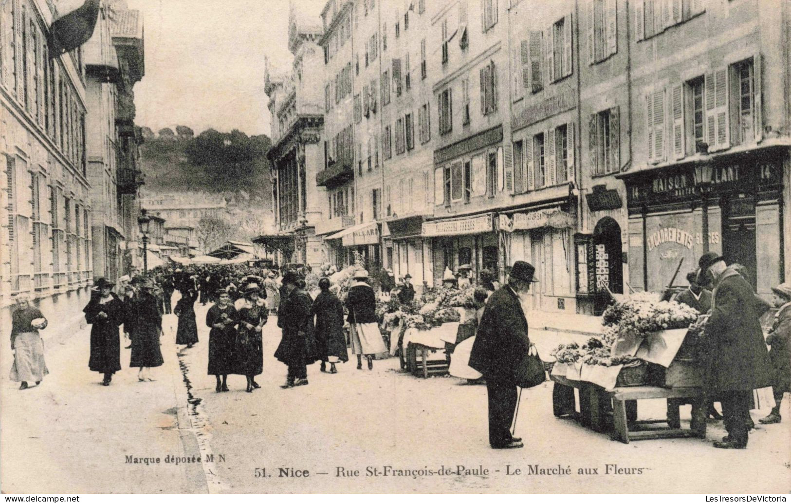 FRANCE - Nice - Rue St François De Paule - Le Marché Aux Fleurs - Animé - Carte Postale Ancienne - Plazas