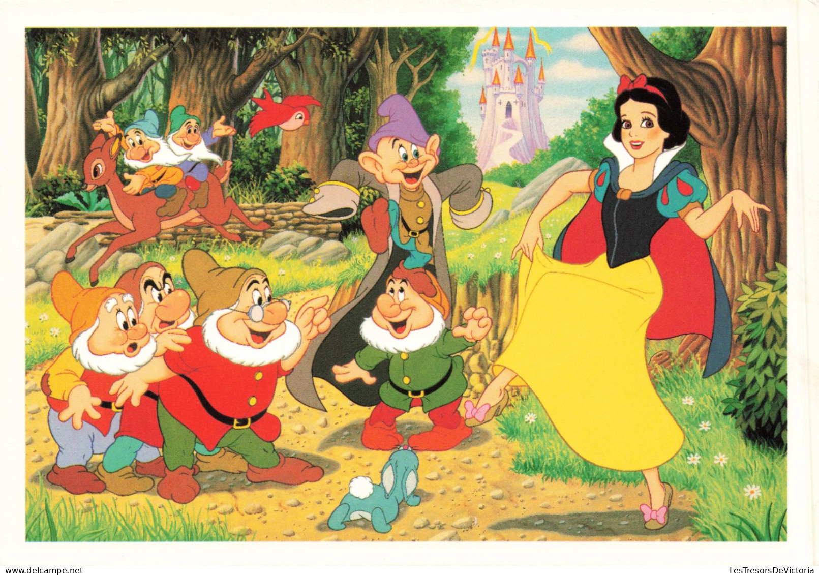 DISNEY - Disneyworld - Blanche Neige Et Les Sept Nains - Carte Postale - Disneyworld