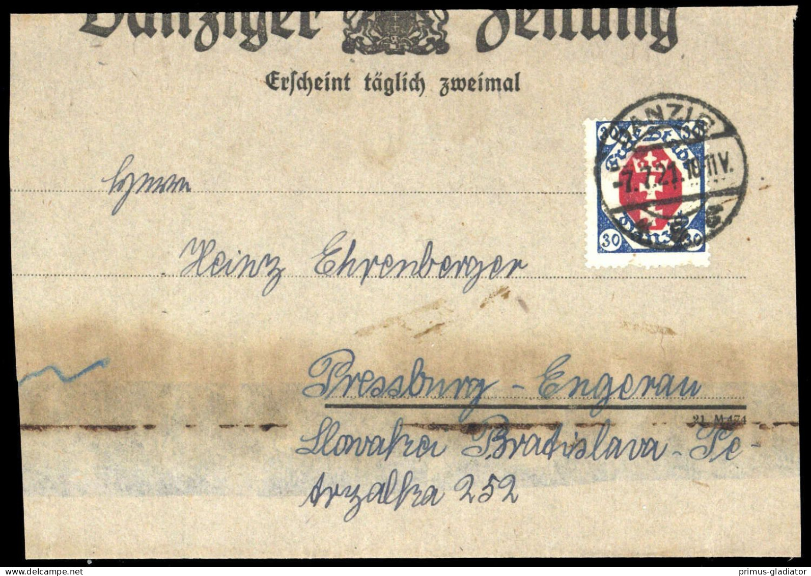 1921, Danzig, 78, Brief - Storia Postale