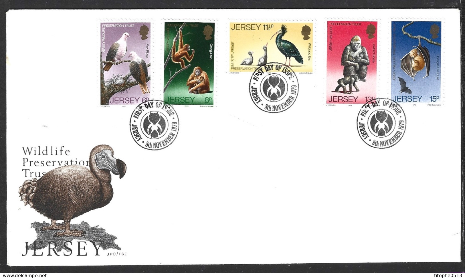 JERSEY. N°201-5 De 1979 Sur Enveloppe 1er Jour. Gorille. - Gorillas