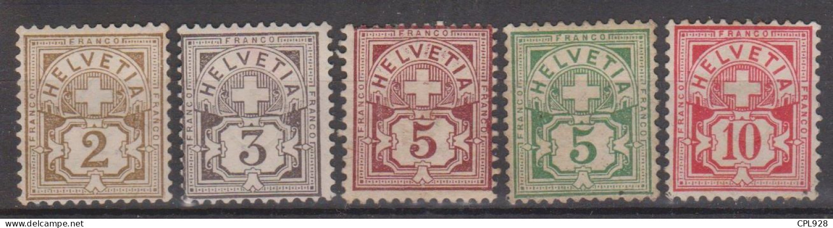 Suisse N° 63 à 67 Avec Charnières - Unused Stamps