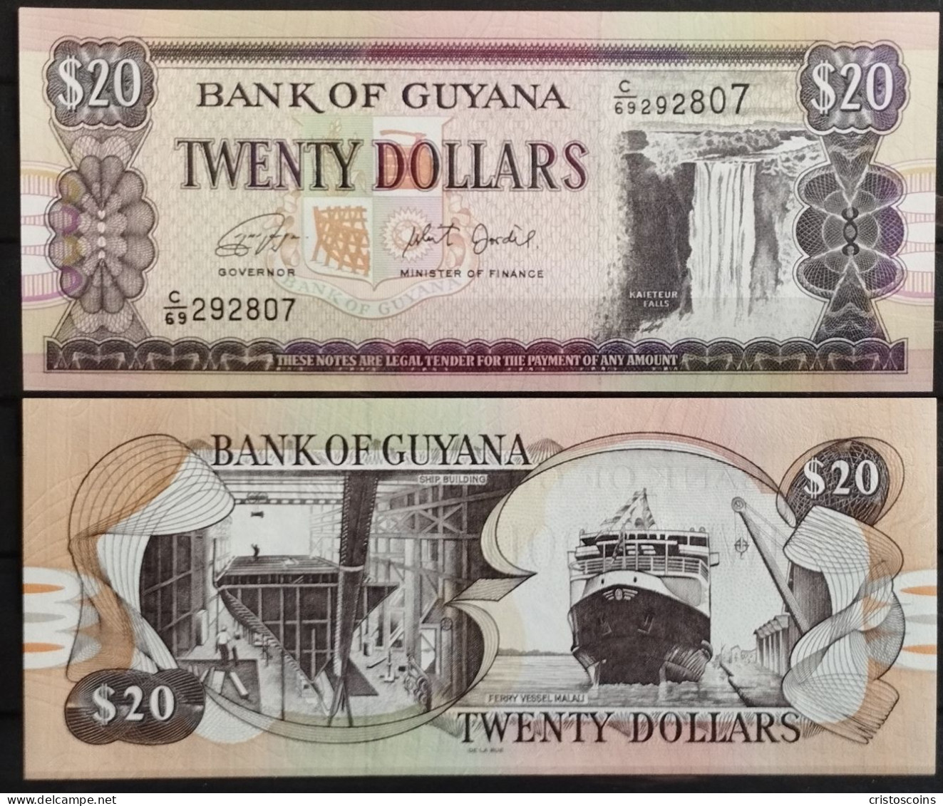 Guyana 20 Dollar 2018 P.39 UNC. A Scelta (B1/9 - Guyana