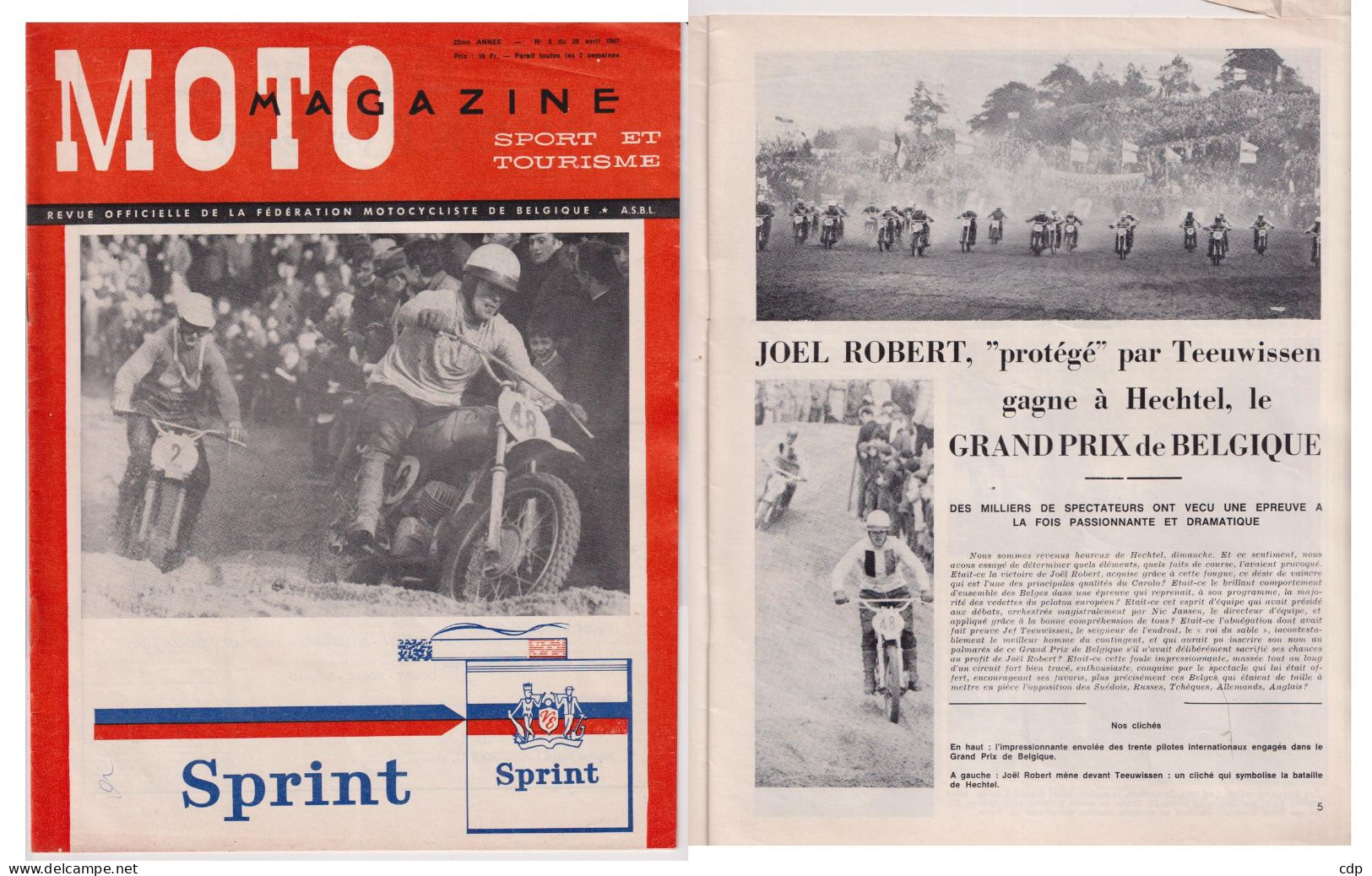 Moto Magazine  1967  Joel Robert - Motorfietsen