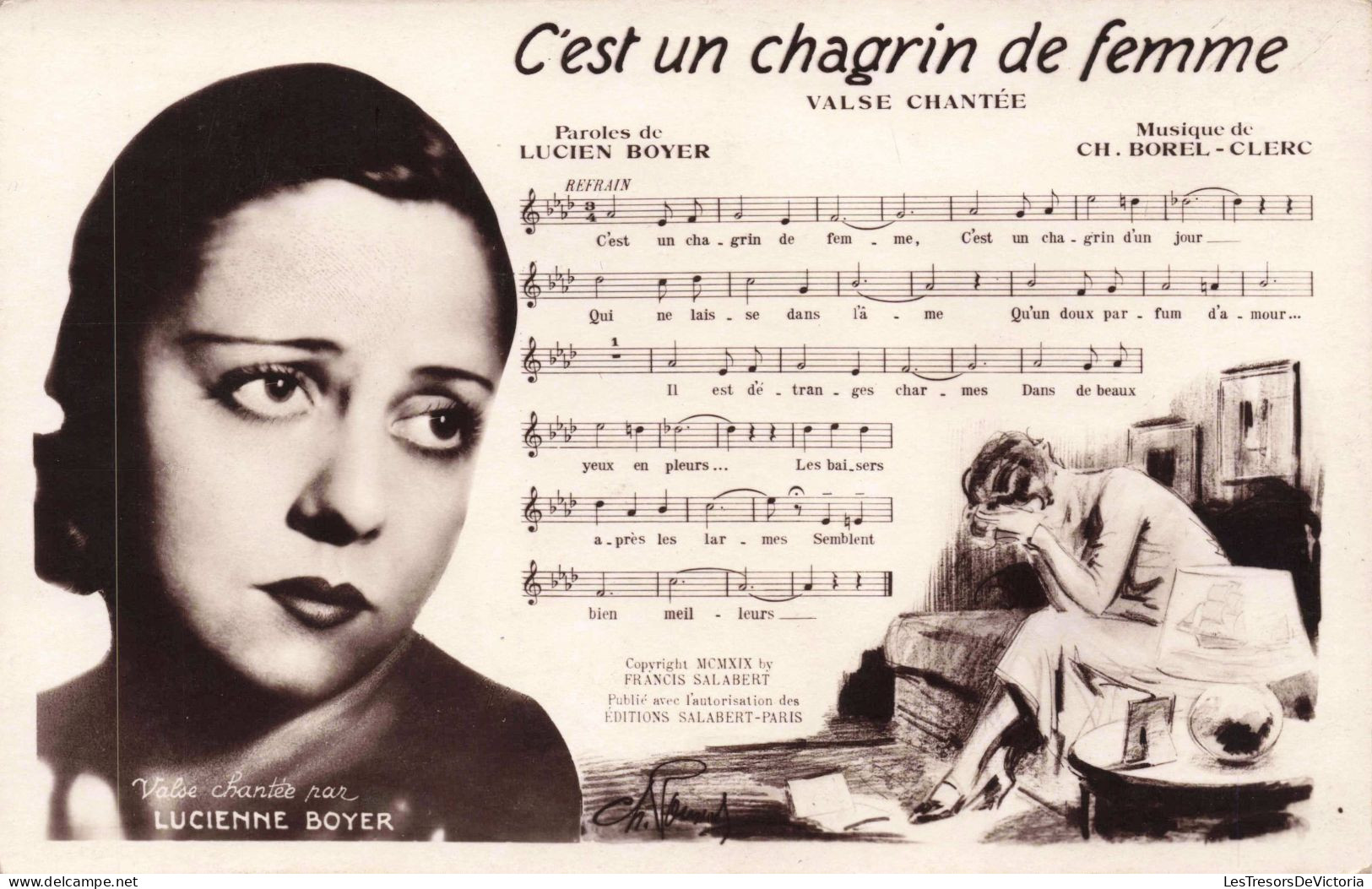 SPECTACLE -  Musique Et Musicien - C'est Un Chagrin De Femme - Carte Postale Ancienne - Muziek En Musicus