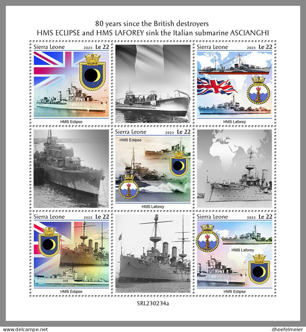 SIERRA LEONE 2023 MNH Submarines U-Boote Sous-marins M/S - IMPERFORATED - DHQ2336 - Duikboten