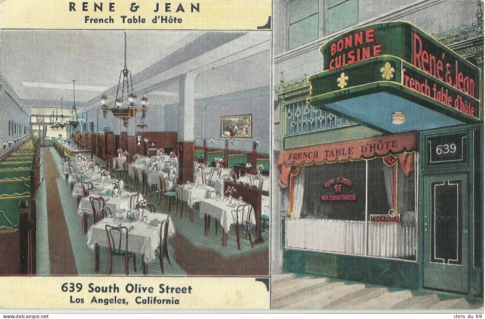 Rene Jean French Table D Hote Los Angeles California - Los Angeles