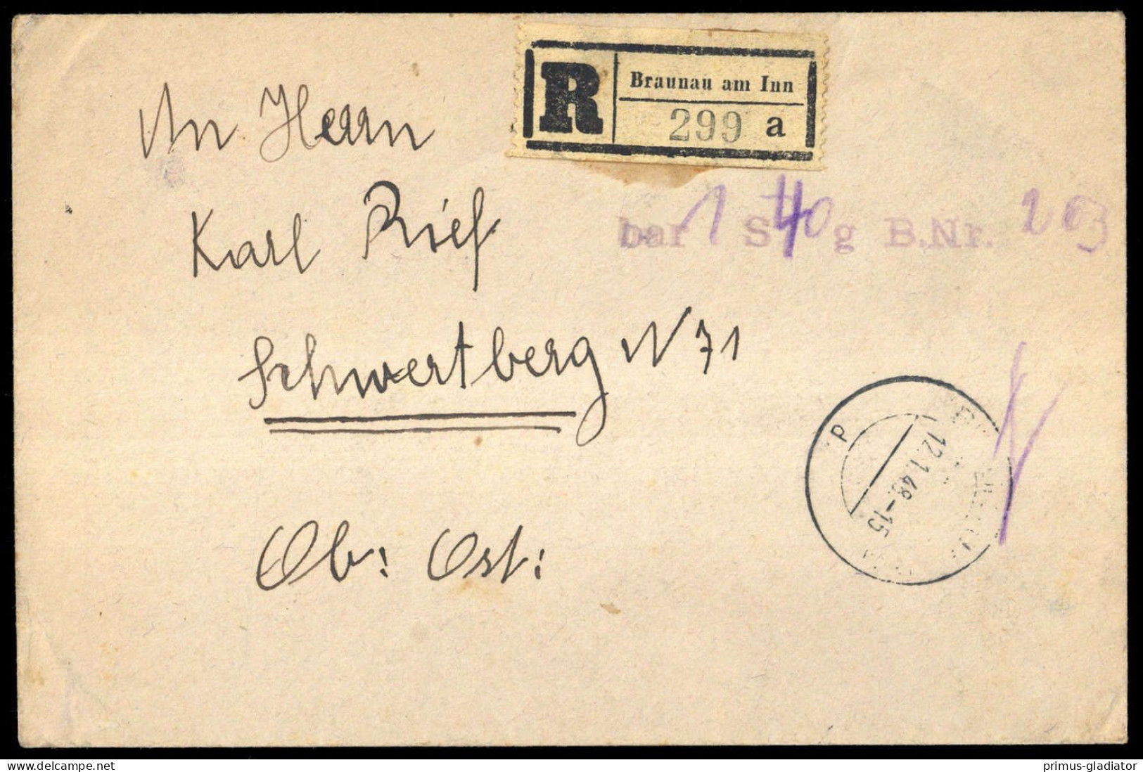 1948, Österreich, Brief - Mechanische Stempel