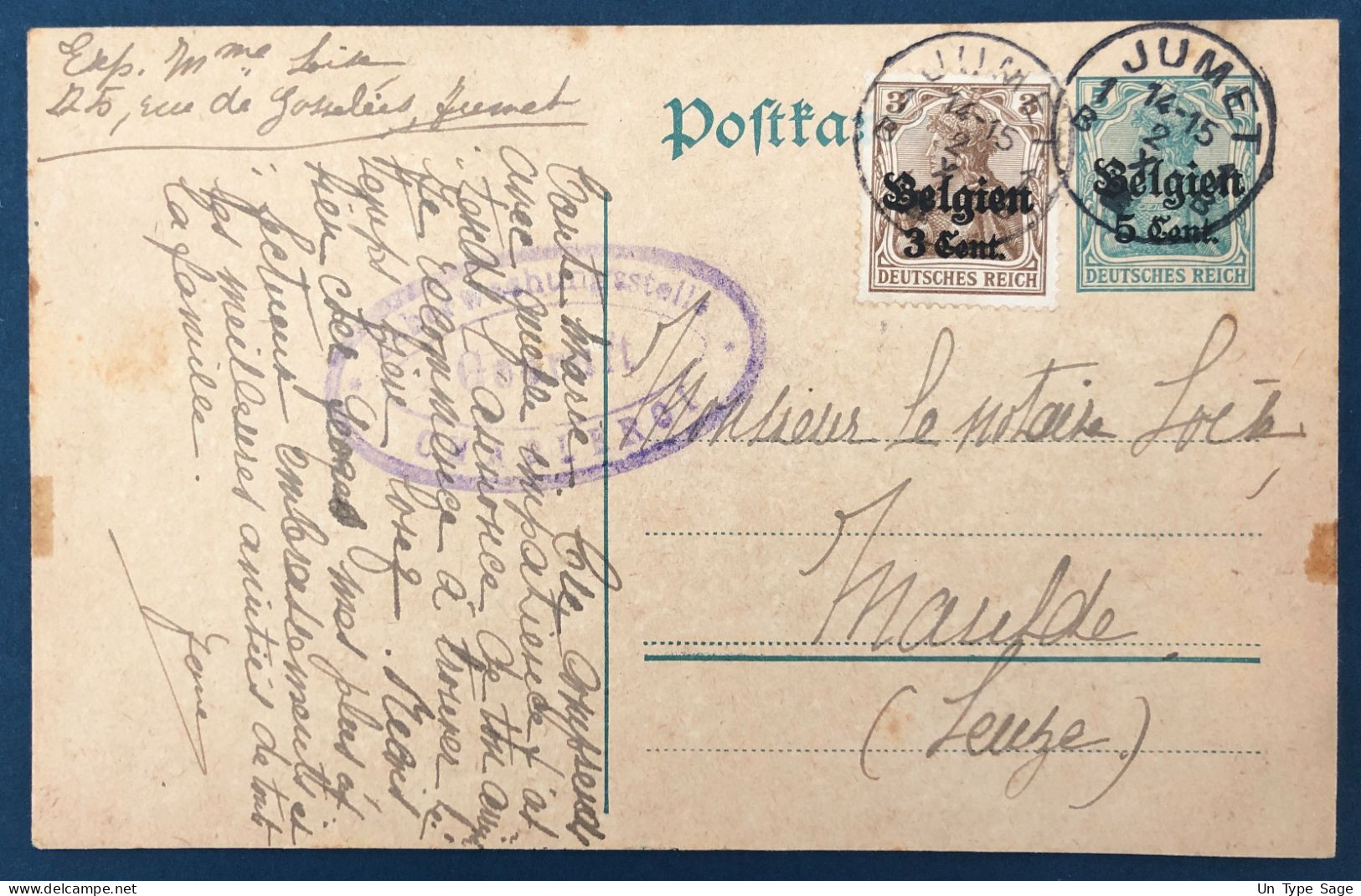 Belgique, Entier-carte (occupation) + Complément De Tournai  1916 + Censure Tournai - (A264) - Altri & Non Classificati