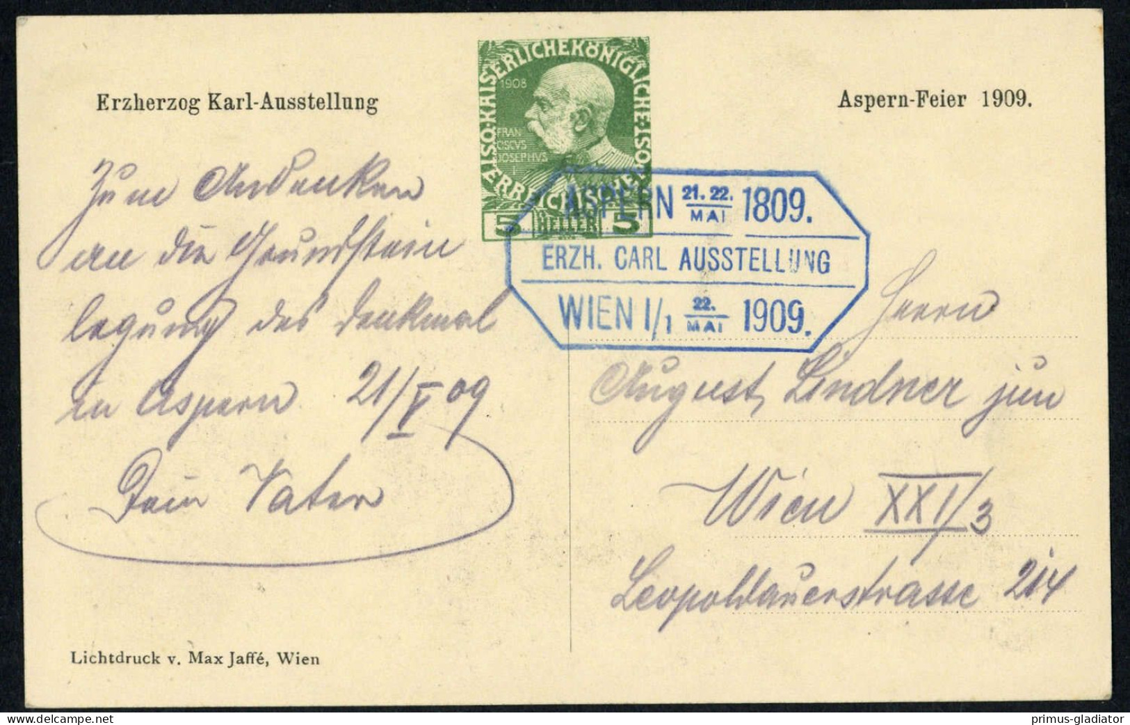 1909, Österreich, PP 14, Brief - Oblitérations Mécaniques