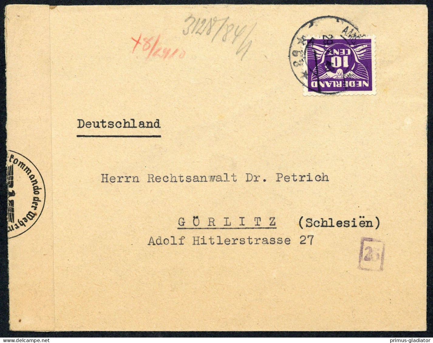 1943, Niederlande, 382, Brief - Altri & Non Classificati