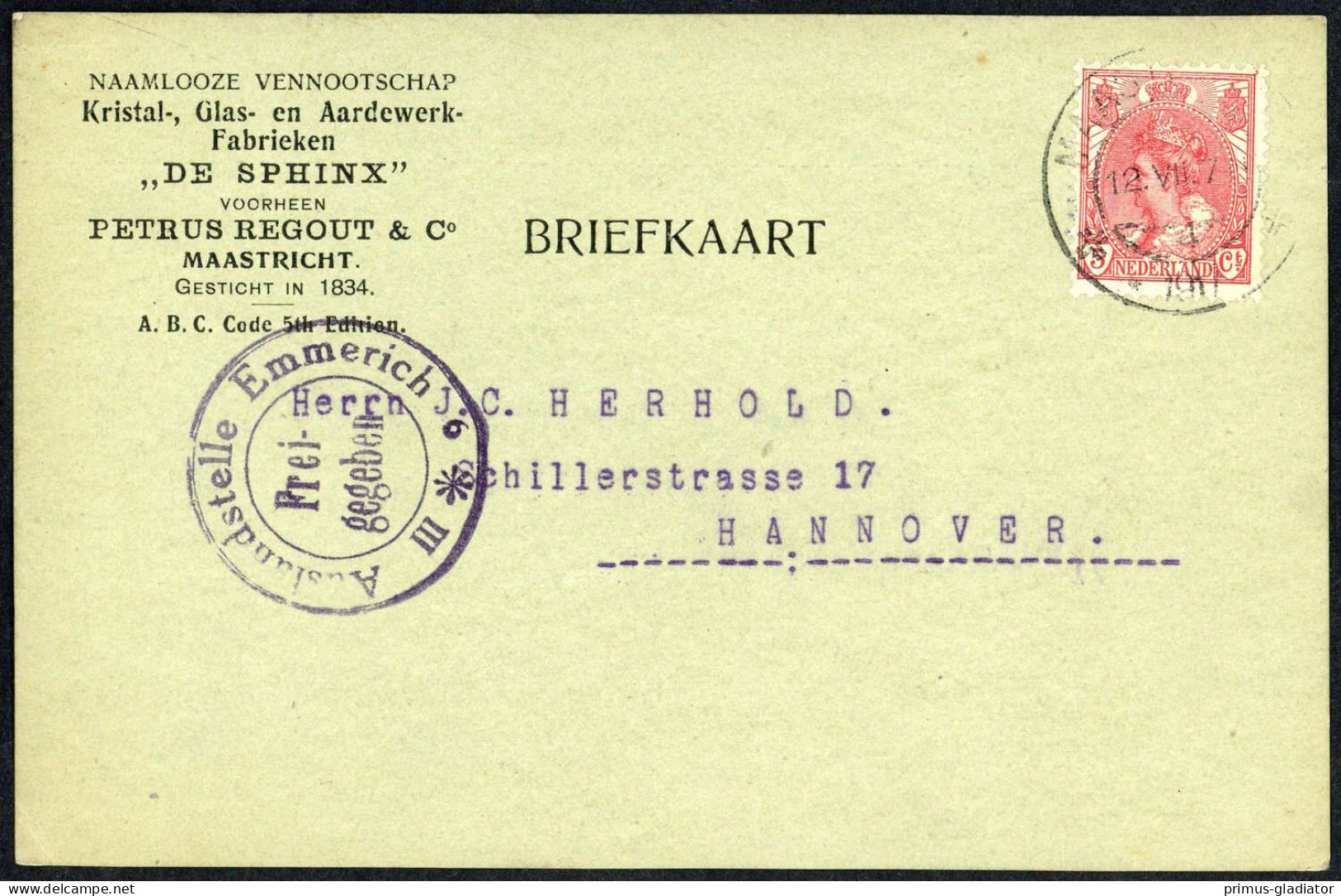 1917, Niederlande, 54, Brief - Andere & Zonder Classificatie