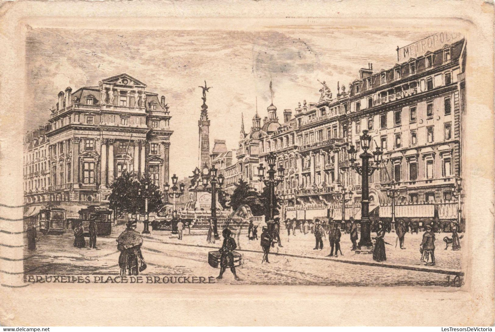 BELGIQUE  - Bruxelles  - Place De Brouckere - Animé - Carte Postale Ancienne - Piazze