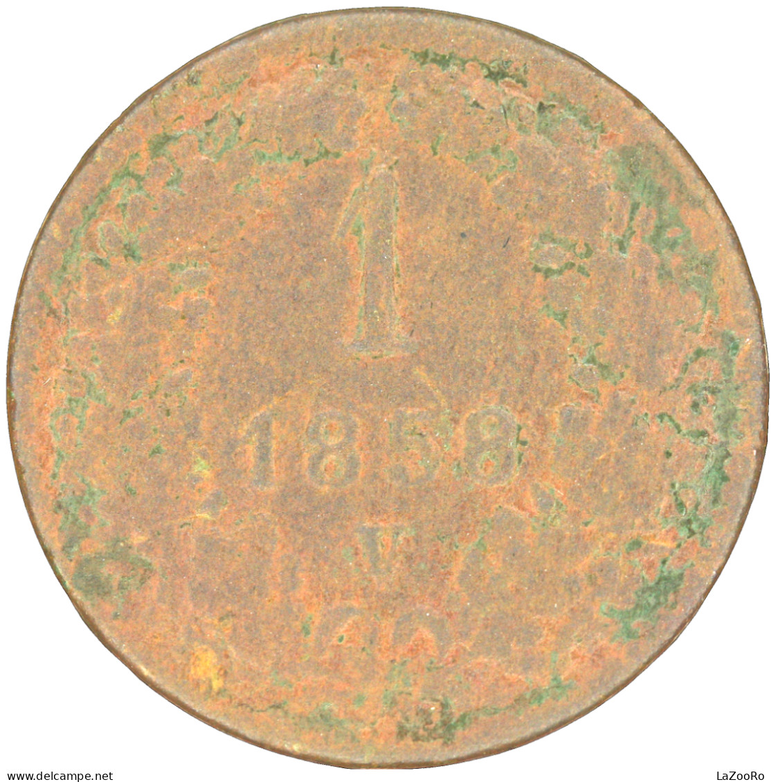 LaZooRo: Italy Austria LOMBARDY-VENETIA 1 Kreuzer 1858 V G / VG - Lombardije-Venetië