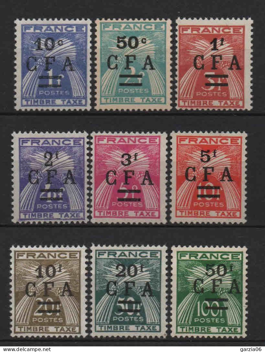 Réunion Cfa - 1949 - DOM TOM - Tb Taxe N°  36 à 44   - Neufs * - MLH - Segnatasse