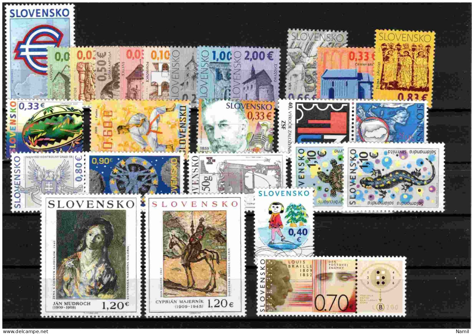 * Slovaquie 2009 Mi 596-627, (MH), L'année Complete, Infime Trace De Charniere, Sans Les Timbres De Carnets - Komplette Jahrgänge