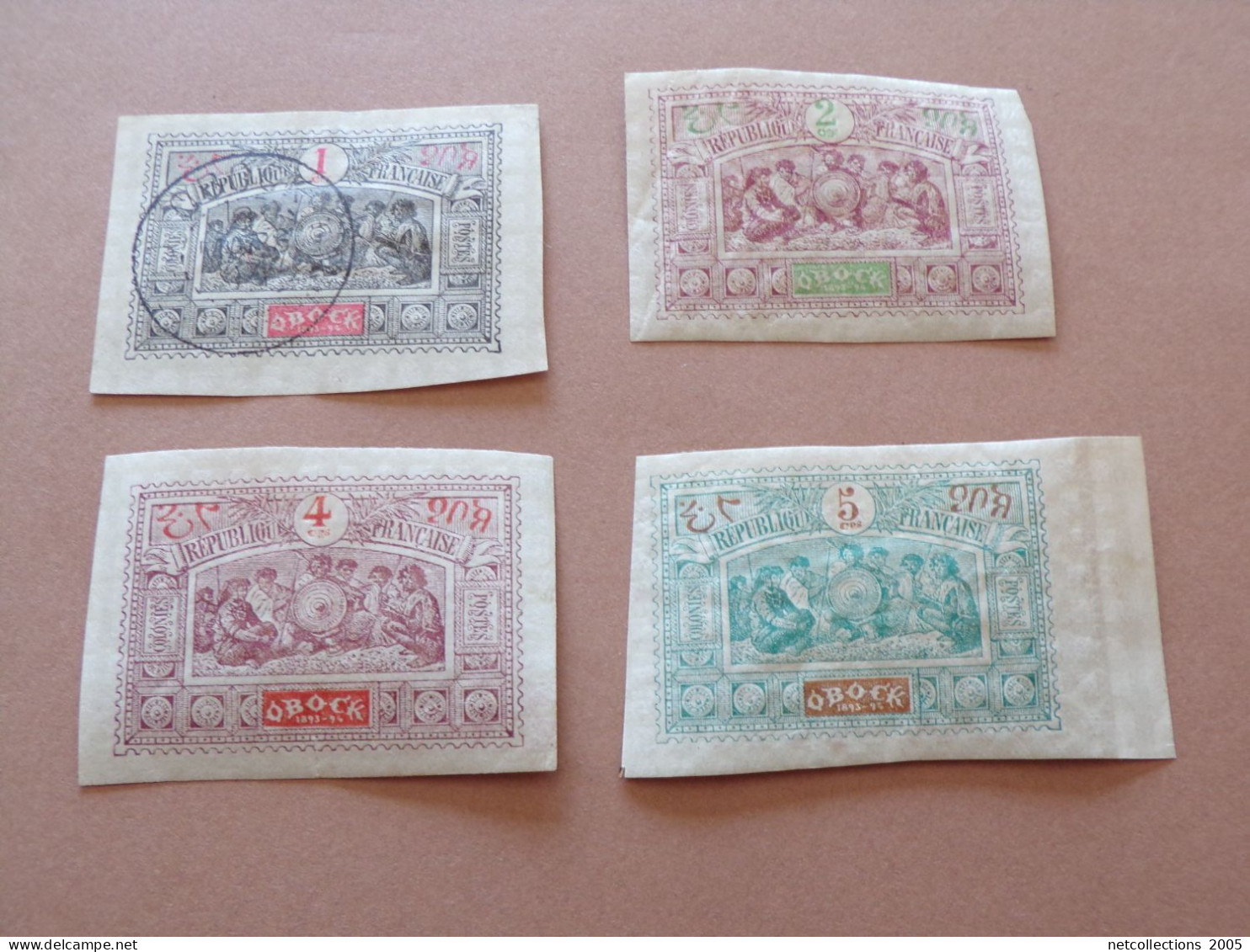 OBOCK 1894 SERIE N°47/50 - OBLITERE AVEC CHARNIERE (Pochette Roses) - Used Stamps