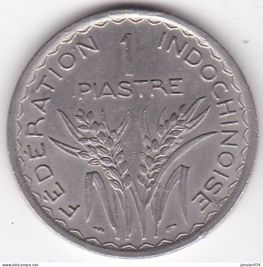 Indochine Union Française, 1 Piastre 1947, Tranche Striée, Cupronickel, Lec# 320 - Französisch-Indochina