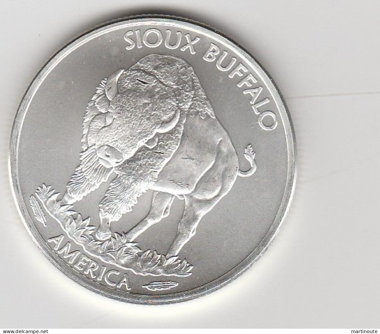 -  MONNAIE 1 DOLLAR SIOUX BUFFALO 2015 En Argent Poids 31 Grammes Dans Sa Capsule D'origine. - Colecciones