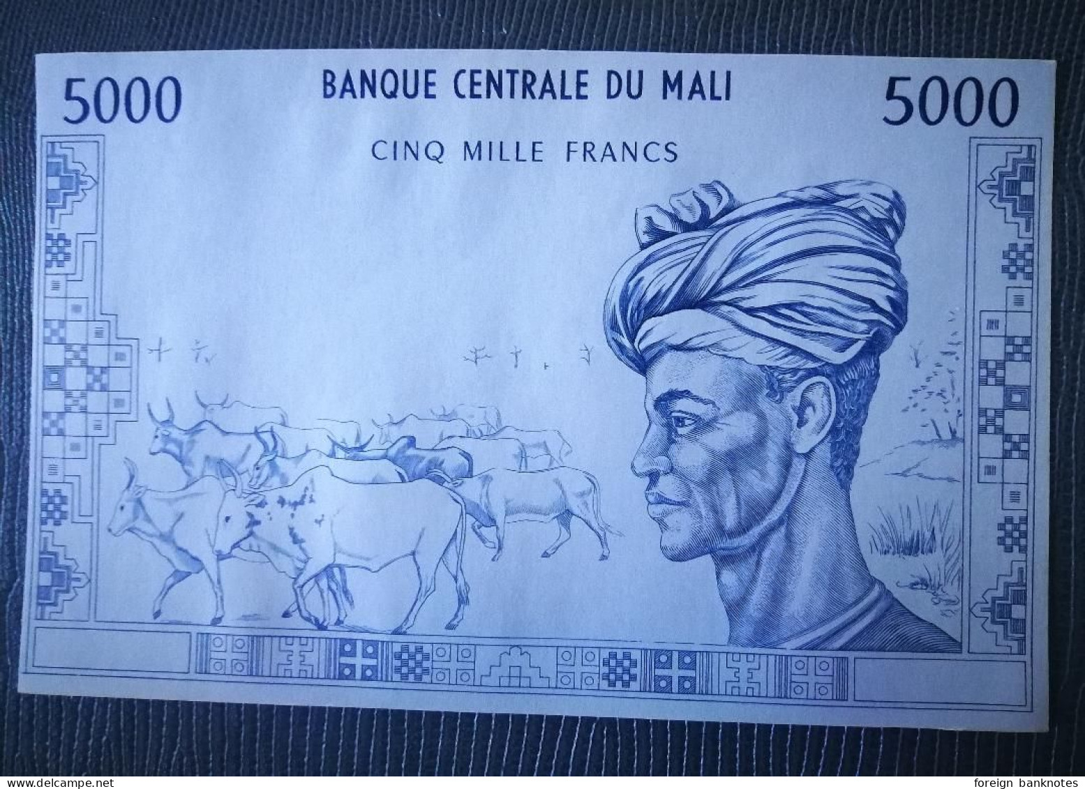 Mali Essay Front Proof On Blue Paper 5000 Francs '70s P14p  UNC - Mali