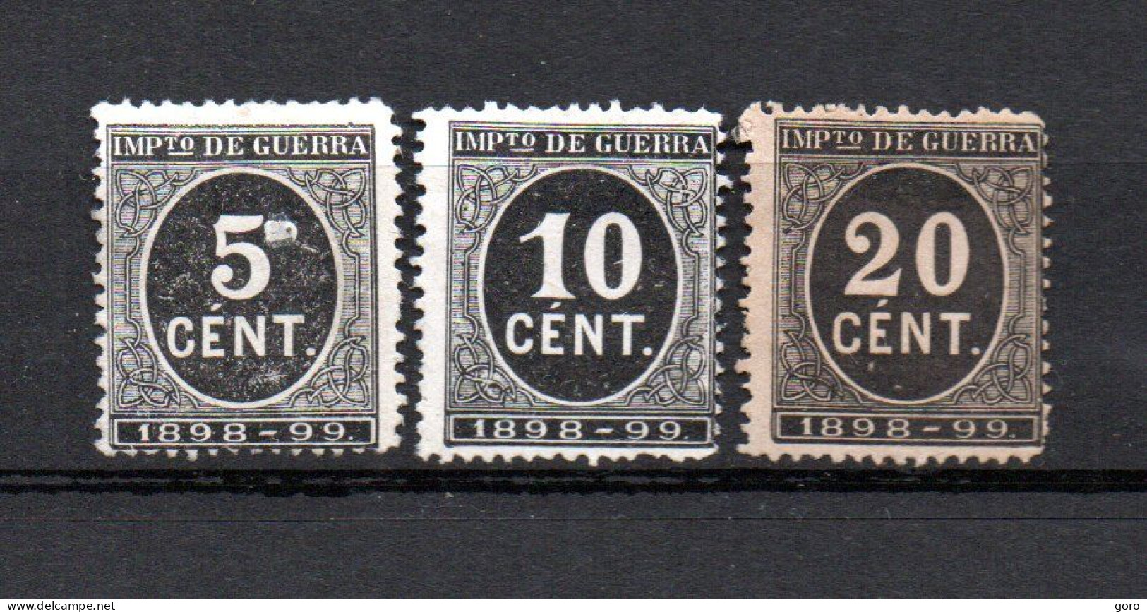 España   1898   .-   Y&T  Nº    23/24-26    (  Impuestos De Guerra )    ( B ) - Kriegssteuermarken